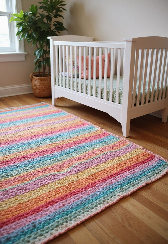 29 Crochet Baby Blanket Free Pattern Ideas for Every Season - 12. Bold Stripes Blanket