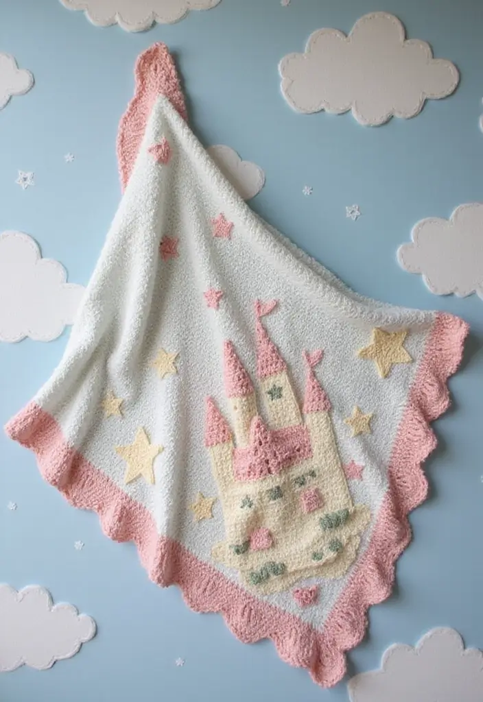 29 Crochet Baby Blanket Free Pattern Ideas for Every Season - 13. Fairy Tale Castle Blanket
