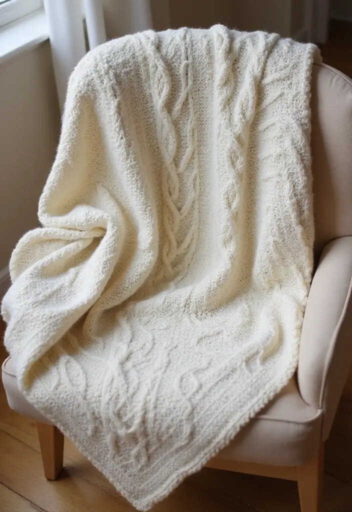 29 Crochet Baby Blanket Free Pattern Ideas for Every Season - 16. Cozy Cable Knit Blanket