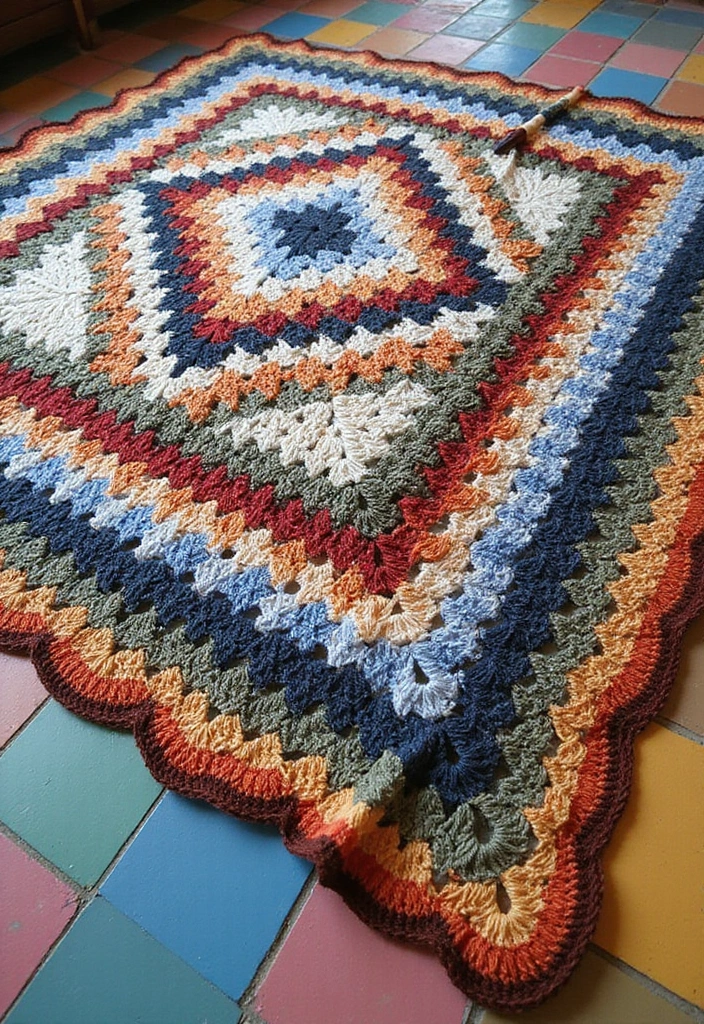 29 Crochet Baby Blanket Free Pattern Ideas for Every Season - 18. Mosaic Tile Blanket