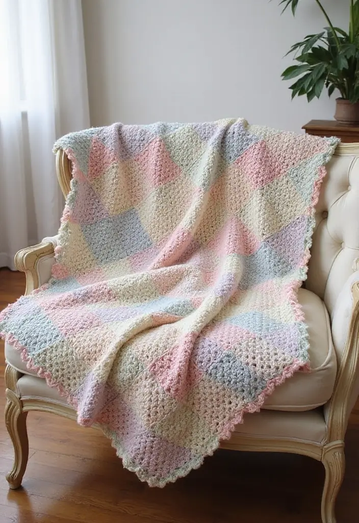 29 Crochet Baby Blanket Free Pattern Ideas for Every Season - 21. Delicate Fan Blanket
