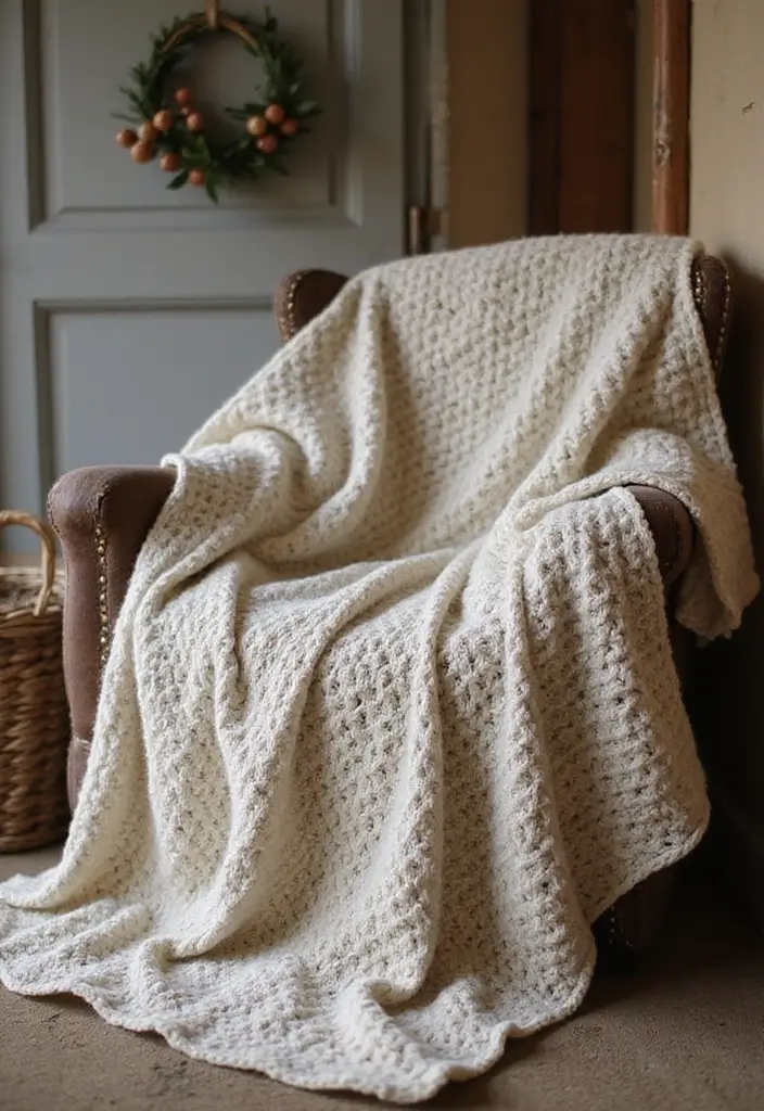 29 Crochet Baby Blanket Free Pattern Ideas for Every Season - 23. Rustic Farmhouse Blanket