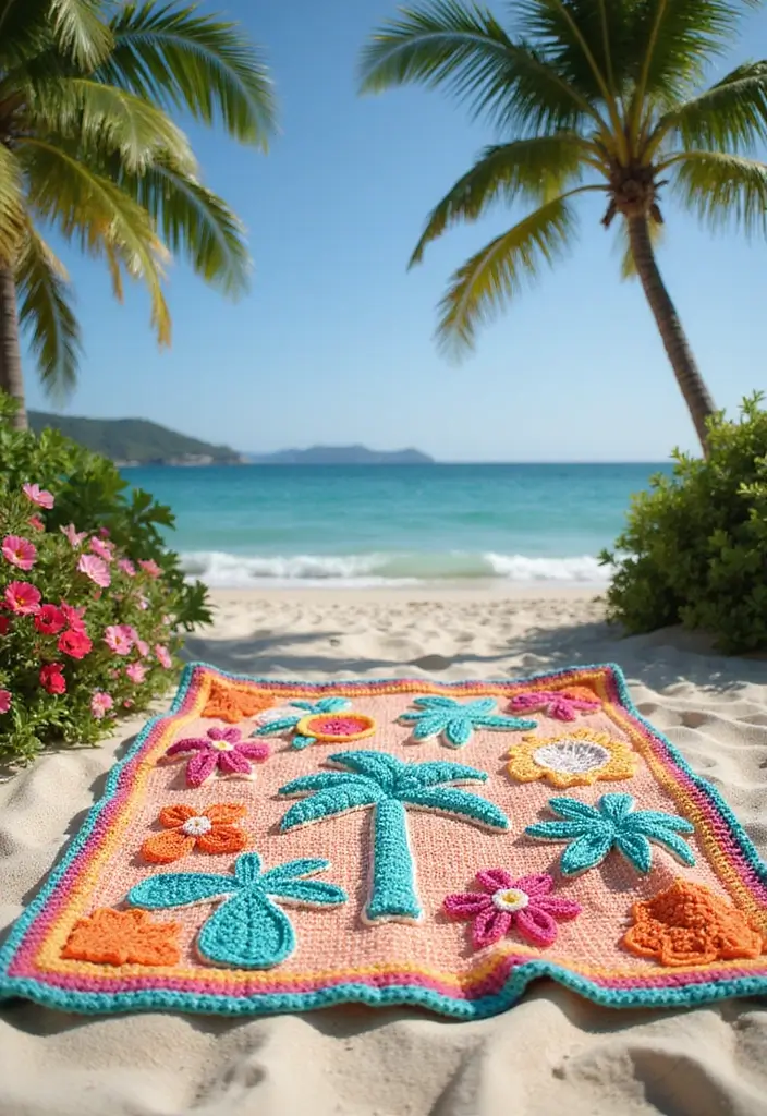 29 Crochet Baby Blanket Free Pattern Ideas for Every Season - 25. Tropical Paradise Blanket