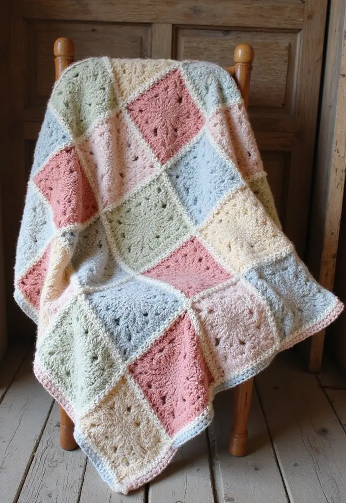 29 Crochet Baby Blanket Free Pattern Ideas for Every Season - 26. Vintage Patchwork Blanket