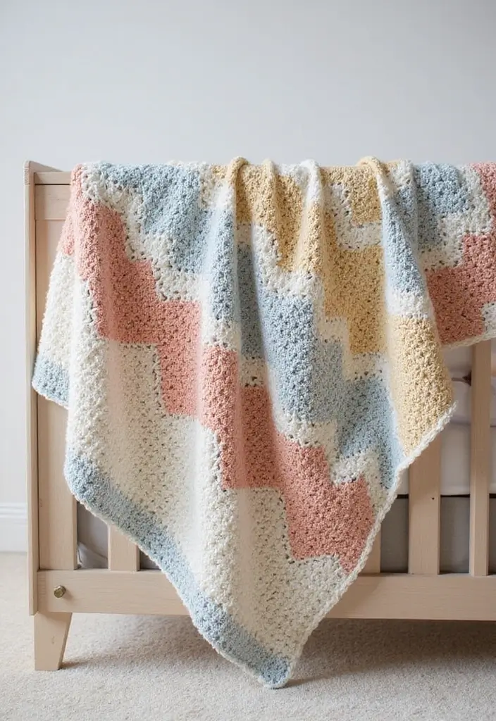 29 Crochet Baby Blanket Free Pattern Ideas for Every Season - 27. Chic Chevron Blanket
