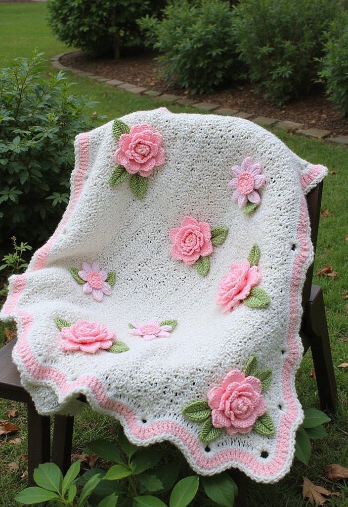 29 Crochet Baby Blanket Free Pattern Ideas for Every Season - 29. Enchanted Garden Blanket