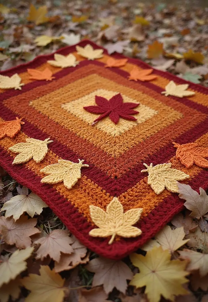 29 Crochet Baby Blanket Free Pattern Ideas for Every Season - 3. Warm Autumn Leaves Blanket