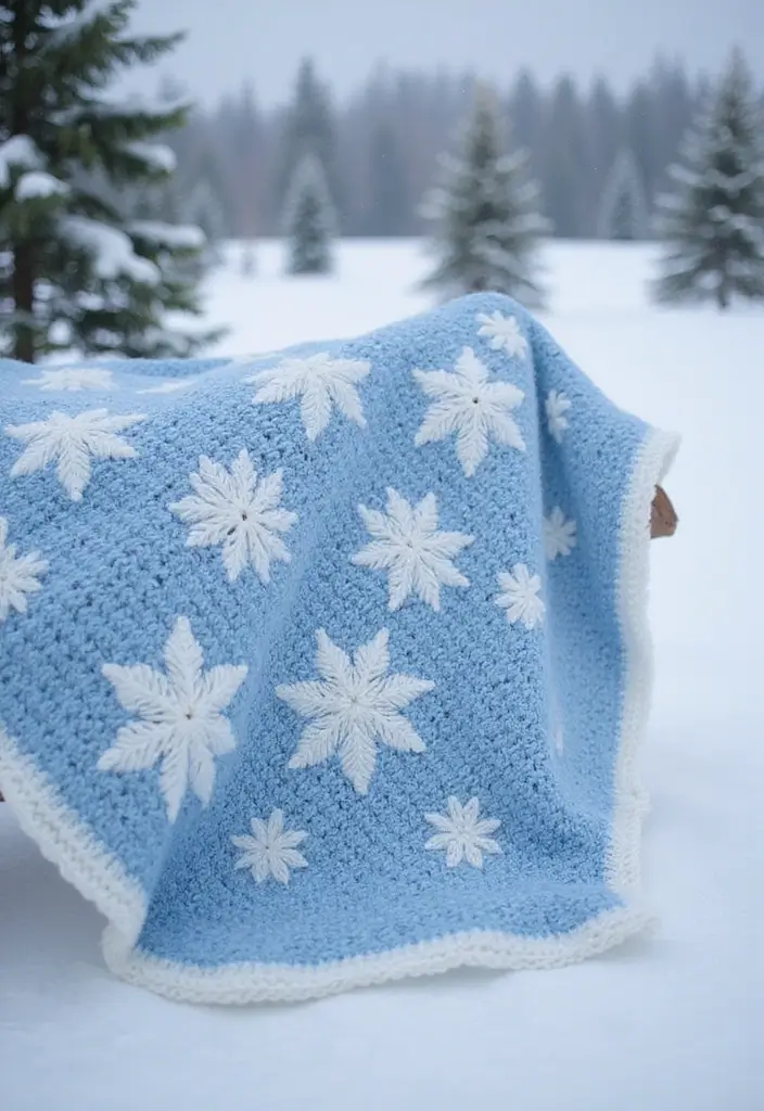 29 Crochet Baby Blanket Free Pattern Ideas for Every Season - 4. Frosty Winter Wonderland Blanket