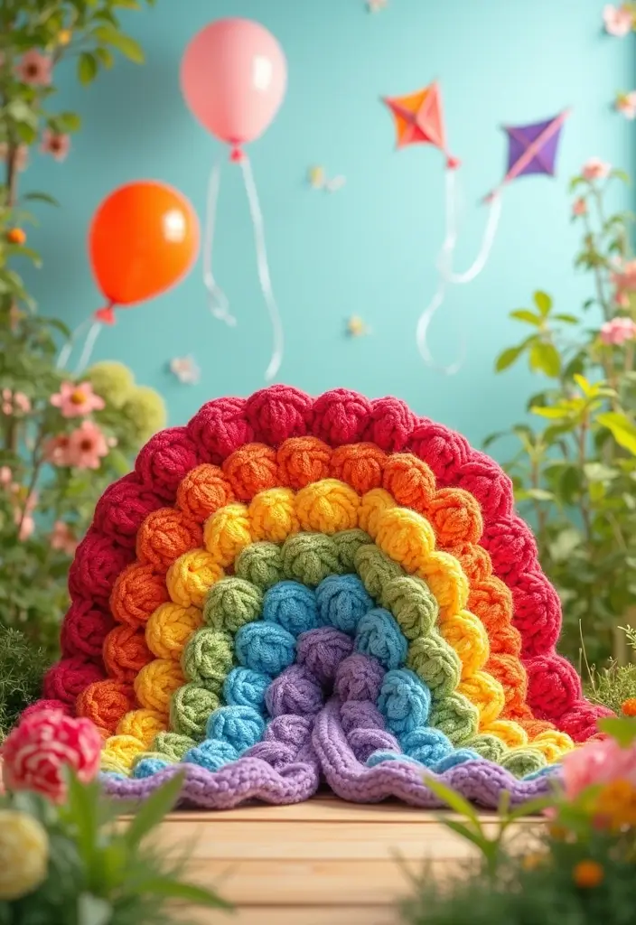 29 Crochet Baby Blanket Free Pattern Ideas for Every Season - 5. Whimsical Rainbow Blanket