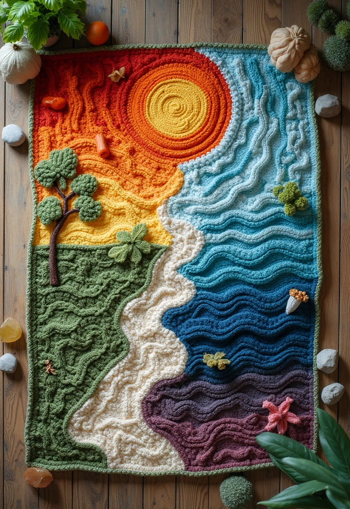 29 Crochet Baby Blanket Free Pattern Ideas for Every Season - 6. Nature's Elements Blanket