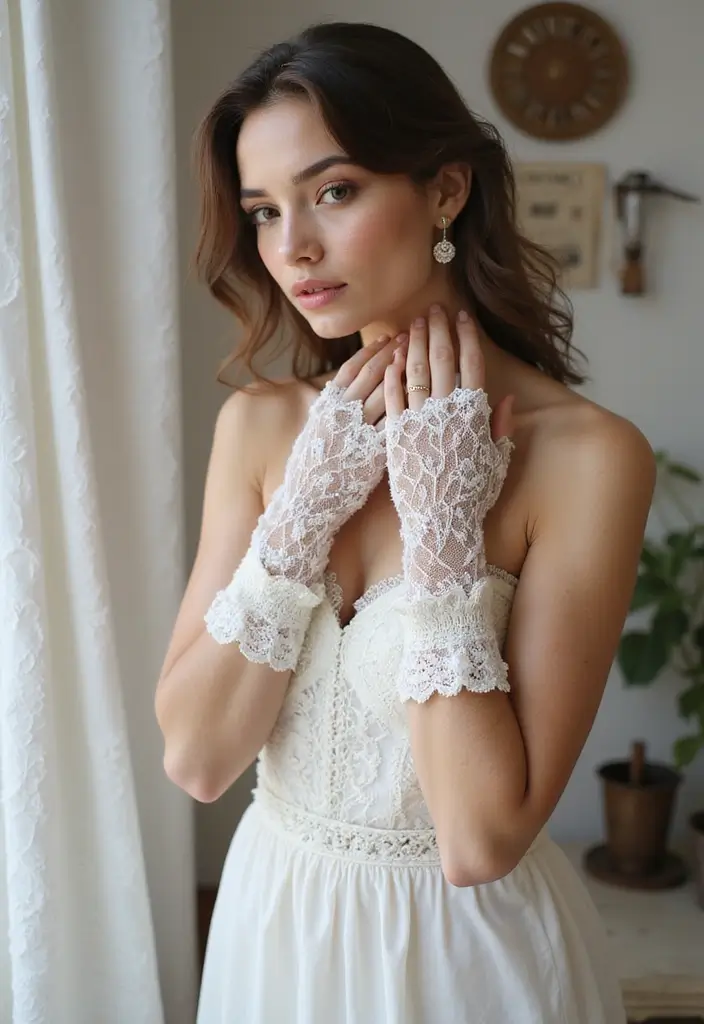 29 Crochet Fingerless Gloves Free Patterns: Cozy and Stylish - 10.  Vintage Lace Fingerless Gloves