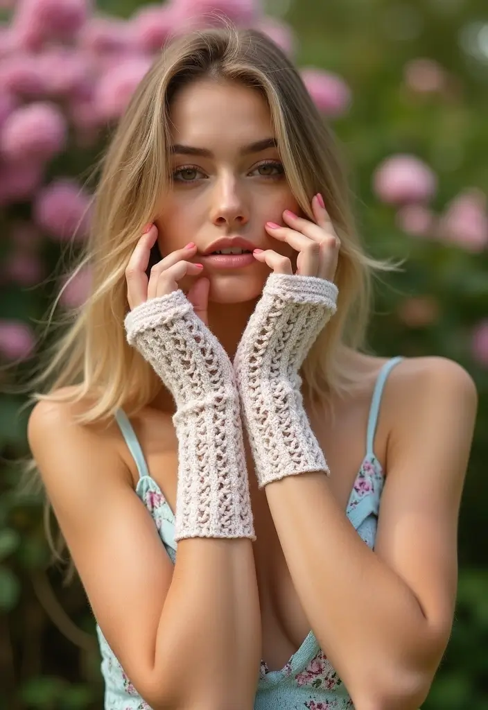 29 Crochet Fingerless Gloves Free Patterns: Cozy and Stylish - 17. Lightweight Summer Gloves
