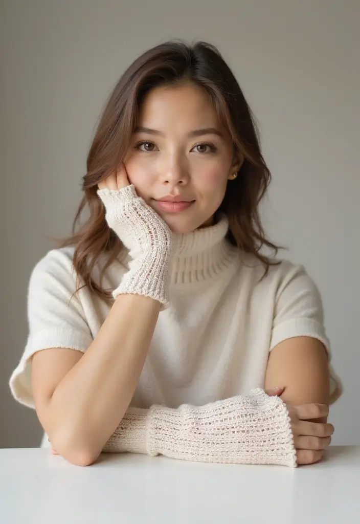29 Crochet Fingerless Gloves Free Patterns: Cozy and Stylish - 20. Minimalist Design