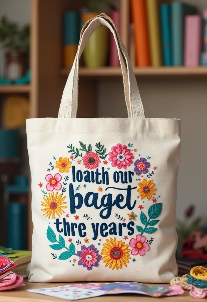 29 Crochet Tote Bags Free Patterns Perfect for Everyday Use - 15. Inspirational Quote Tote