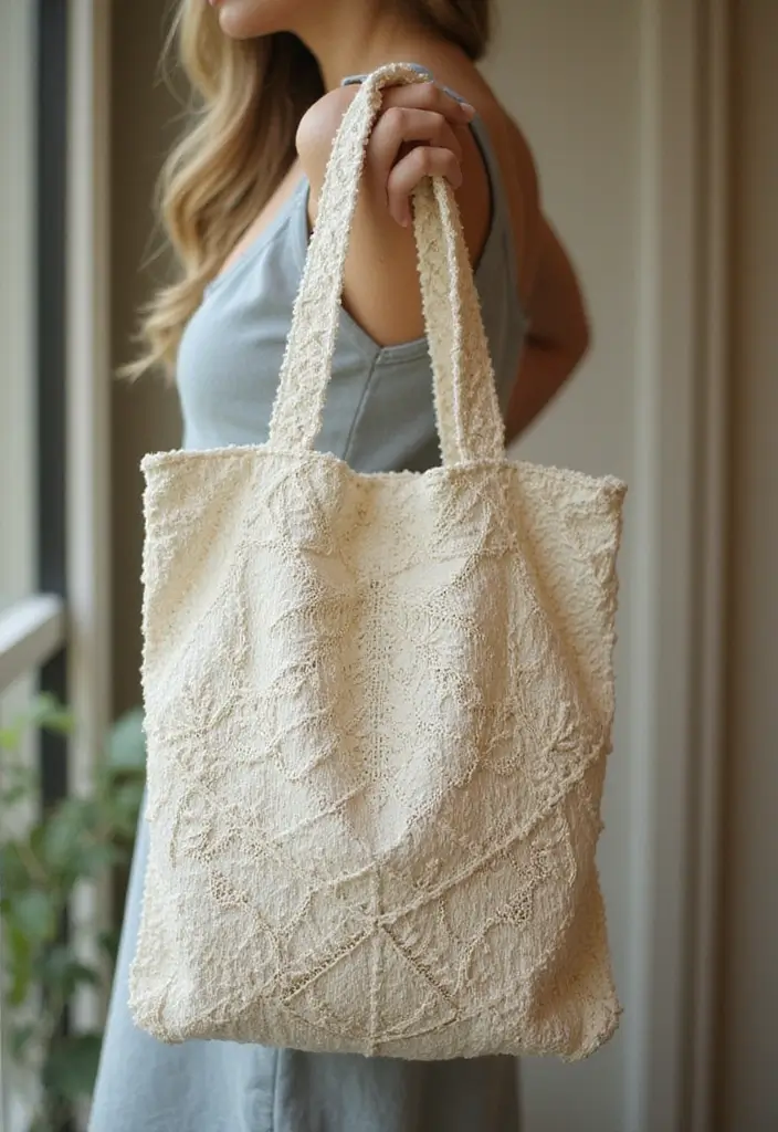 29 Crochet Tote Bags Free Patterns Perfect for Everyday Use - 20. Vintage Lace Tote