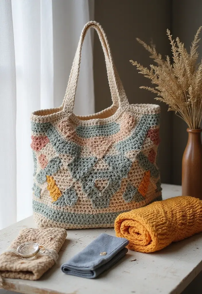 29 Crochet Tote Bags Free Patterns Perfect for Everyday Use - 27. Crochet Bag with Interchangeable Covers