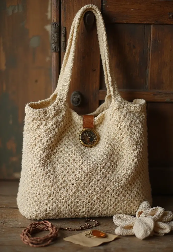 30 Bolsos Crochet Patrones Paso a Paso que Puedes Tejer Fácilmente - 11. Bolso de Estilo Retro