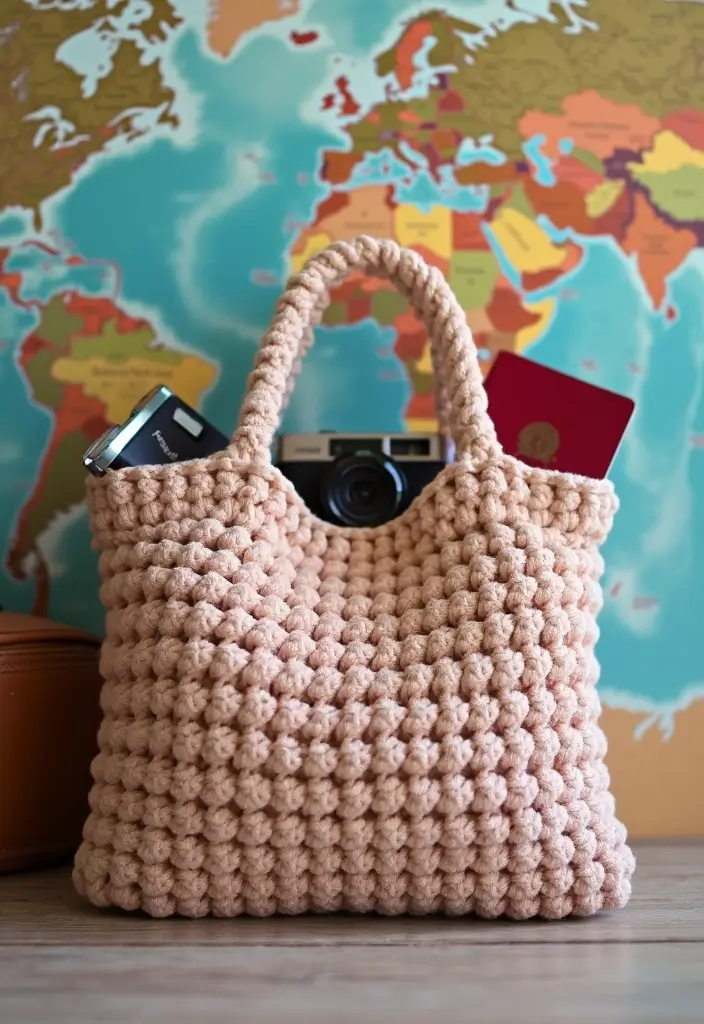 30 Bolsos Crochet Patrones Paso a Paso que Puedes Tejer Fácilmente - 12. Bolso de Viaje Versátil