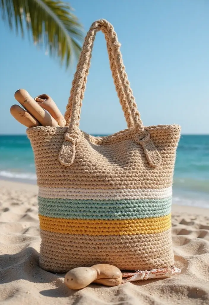 30 Bolsos Crochet Patrones Paso a Paso que Puedes Tejer Fácilmente - 13. Bolso de Crochet de Cuerda