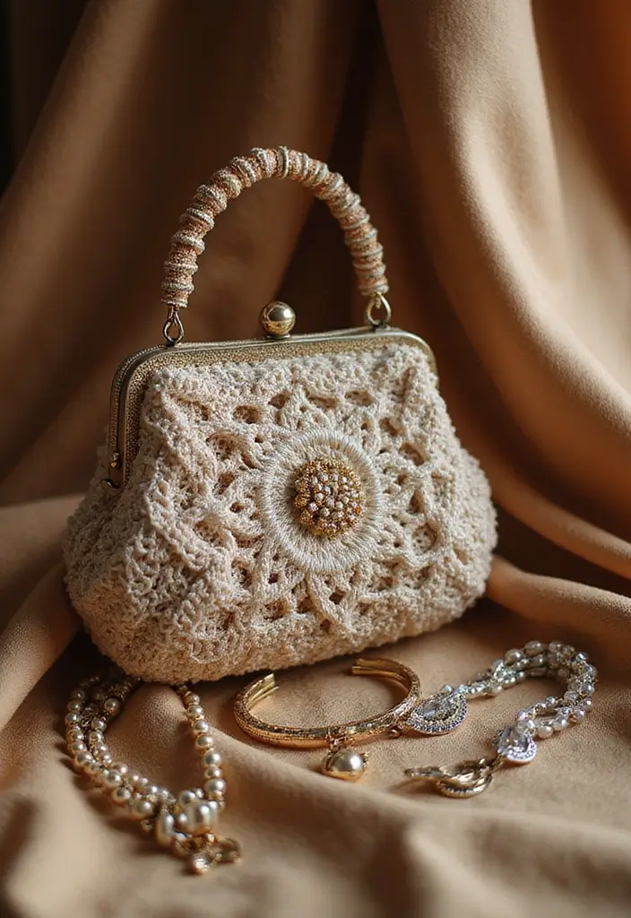 30 Bolsos Crochet Patrones Paso a Paso que Puedes Tejer Fácilmente - 16. Bolso de Noche Elegante