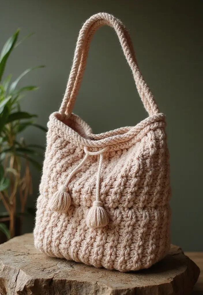 30 Bolsos Crochet Patrones Paso a Paso que Puedes Tejer Fácilmente - 27. Bolso de Crochet con Hilo de Algodón Orgánico
