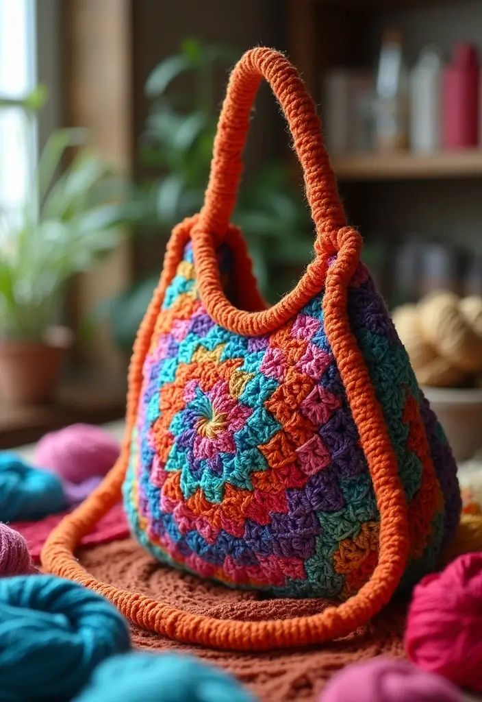 30 Bolsos Crochet Patrones Paso a Paso que Puedes Tejer Fácilmente - 7. Bolso de Crochet en Espiral