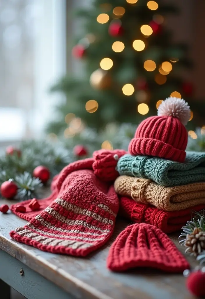 30 Patrones de Crochet de Navidad: Decoraciones y Regalos Festivos - 13. Bufandas y Gorras de Crochet