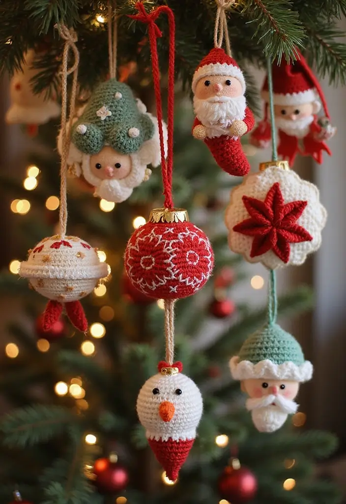 30 Patrones de Crochet de Navidad: Decoraciones y Regalos Festivos - 18. Decoraciones Colgantes de Crochet