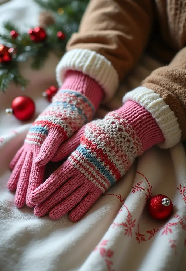 30 Patrones de Crochet de Navidad: Decoraciones y Regalos Festivos - 19. Puntos de Crochet para Guantes