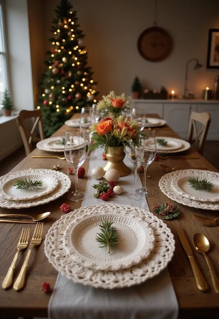 30 Patrones de Crochet de Navidad: Decoraciones y Regalos Festivos - 21. Decoraciones de Mesa de Nochebuena