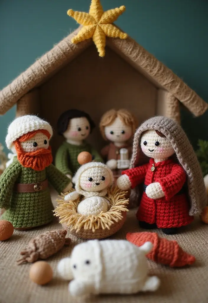 30 Patrones de Crochet de Navidad: Decoraciones y Regalos Festivos - 22. Figuras de Crochet para el Pesebre