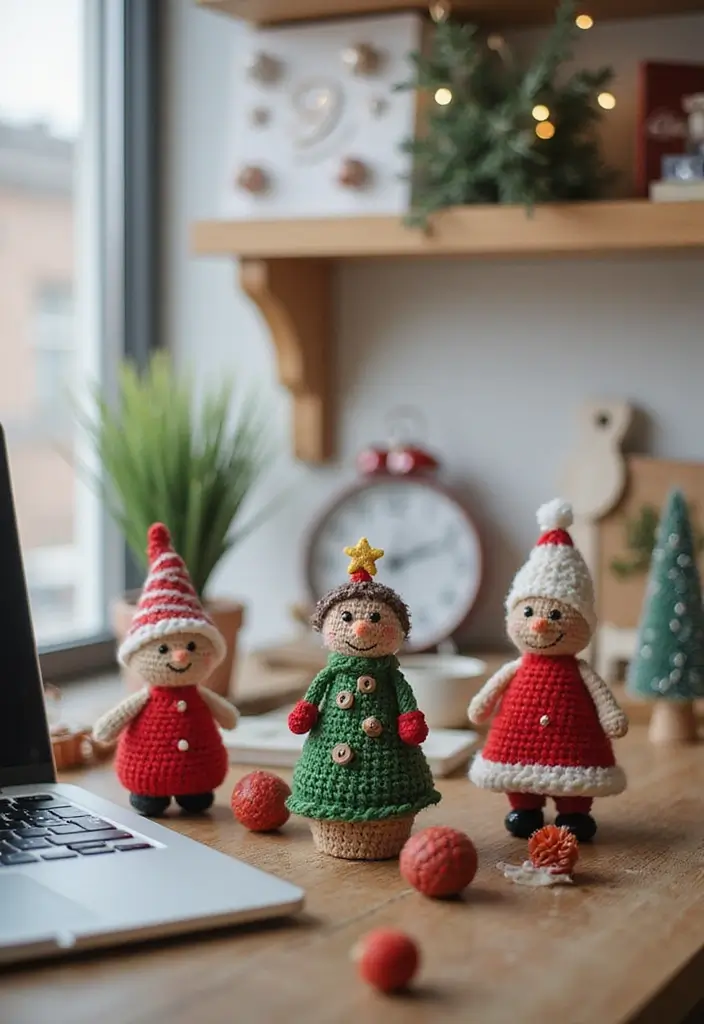 30 Patrones de Crochet de Navidad: Decoraciones y Regalos Festivos - 23. Decoraciones de Crochet para la Oficina