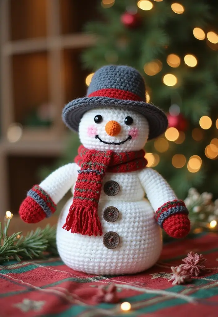 30 Patrones de Crochet de Navidad: Decoraciones y Regalos Festivos - 4. Muñecos de Nieve de Crochet