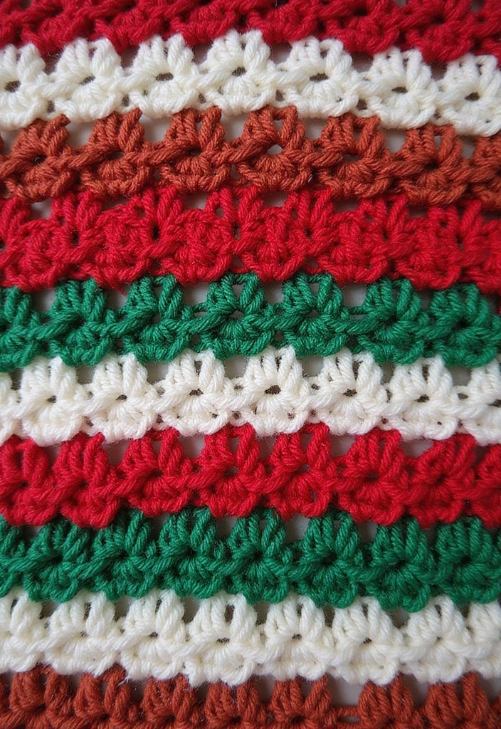 30 Patrones de Crochet de Navidad: Decoraciones y Regalos Festivos - 9. Puntos de Crochet Navideños