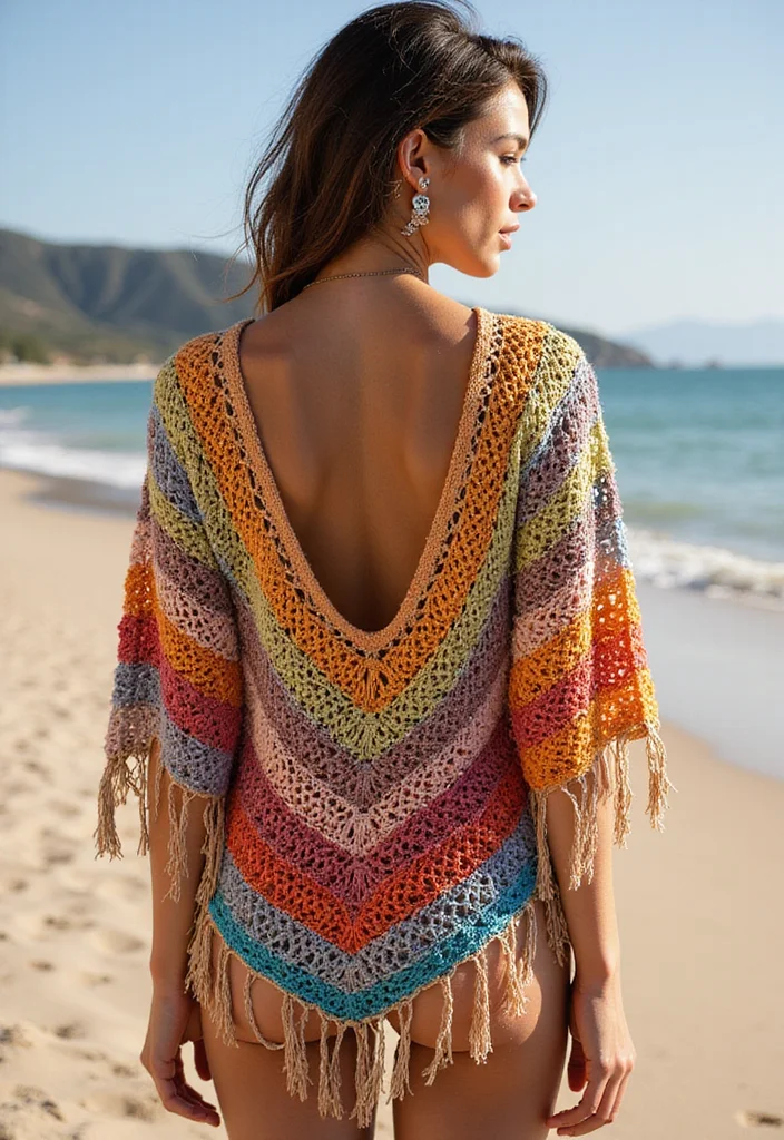 A Friendly Guide to Crochet Beach Cover Ups: Showcasing 24 Stylish Visual Inspirations - 21. Mixed Media Crochet Cover-Ups