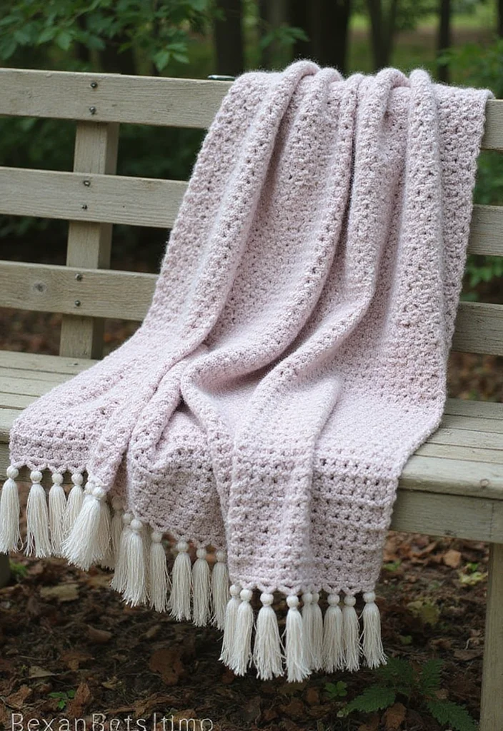 A Friendly Guide to Crochet Borders for Blankets: 20 Stylish Craft Inspirations - 6. Rustic Fringe Finish