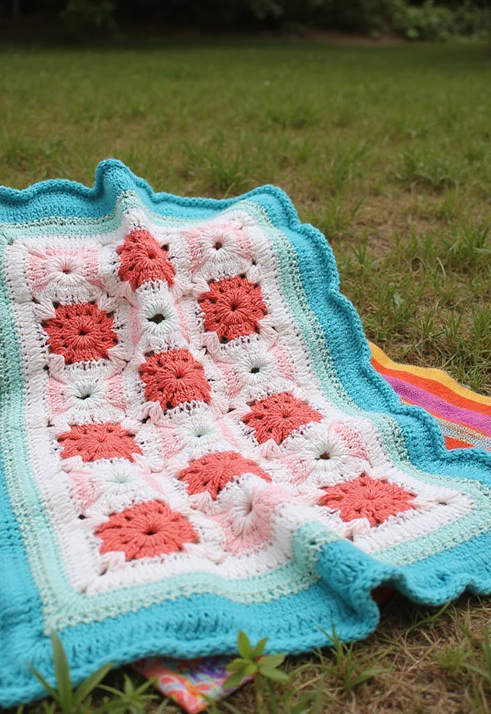 A Friendly Guide to Crochet Borders for Blankets: 20 Stylish Craft Inspirations - 7. Whimsical Waves Border