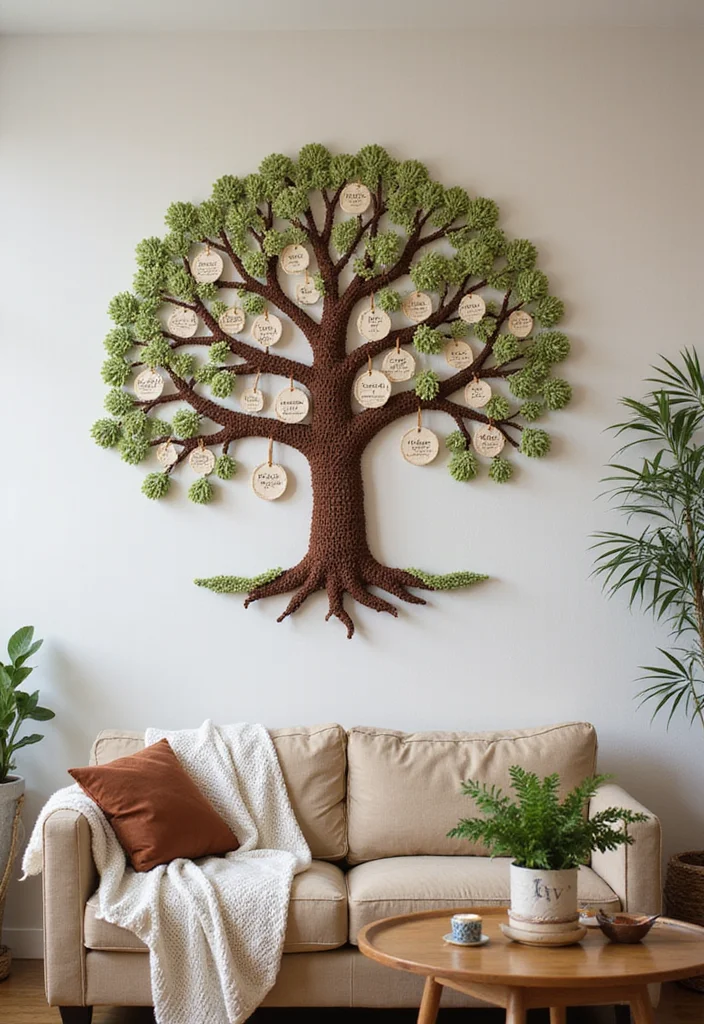 Complete Guide to C2C Crochet Patterns Free with 22 Inspiring Craft Inspirations - 22. Personalized Family Tree