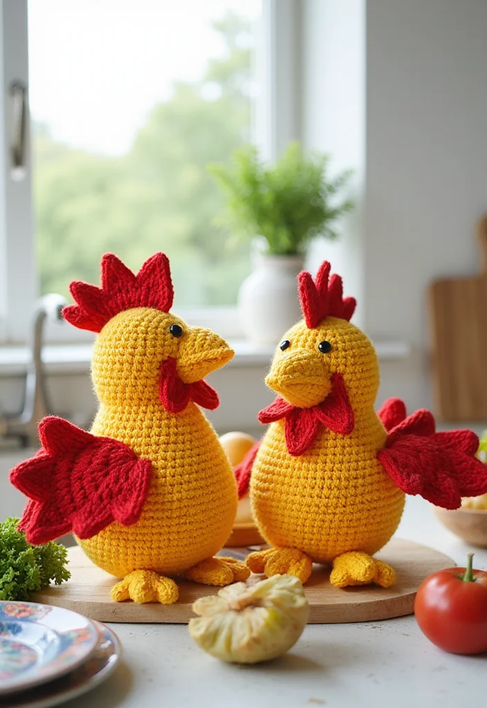 Complete Guide to Crochet Chicken Patterns: 23 Fun Visual Inspirations - 15. Crochet Chicken Oven Mitts