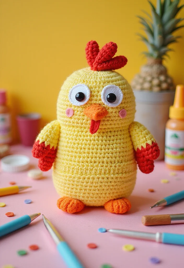 Complete Guide to Crochet Chicken Patterns: 23 Fun Visual Inspirations - 20. Crochet Chicken Phone Case