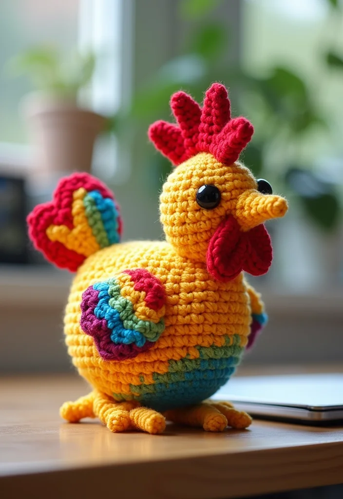 Complete Guide to Crochet Chicken Patterns: 23 Fun Visual Inspirations - 21. Crochet Chicken Laptop Sleeve