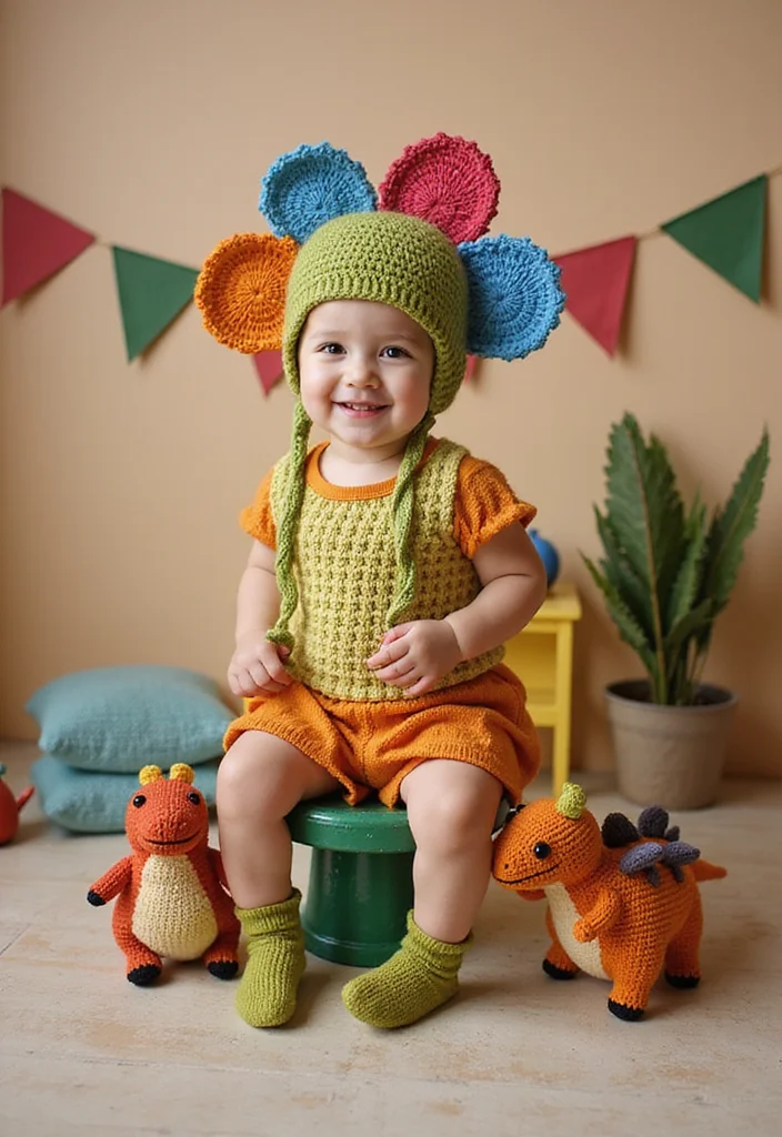 Complete Guide to Crochet Dinosaur Pattern Free: Showcasing 25 Fun Visual Inspirations - 13. Dino Costume Accessories