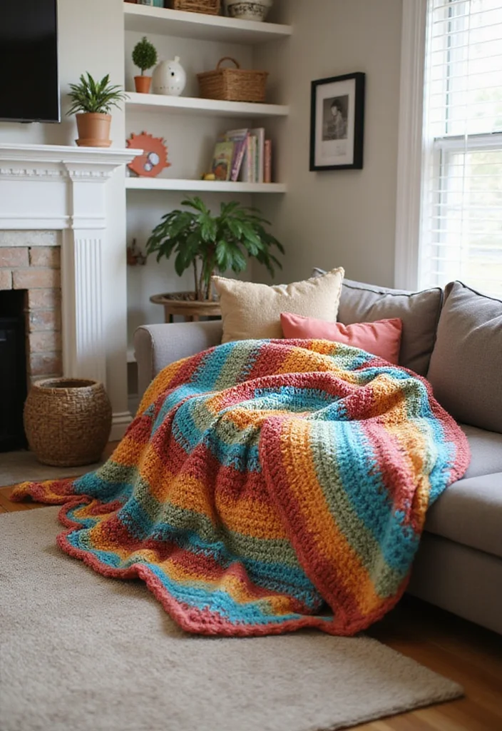 Complete Guide to Crochet Dinosaur Pattern Free: Showcasing 25 Fun Visual Inspirations - 17. Dino Throw Blanket for Pets