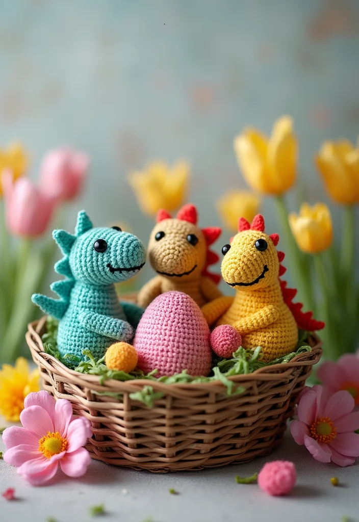 Complete Guide to Crochet Dinosaur Pattern Free: Showcasing 25 Fun Visual Inspirations - 25. Dino-Themed Easter Eggs