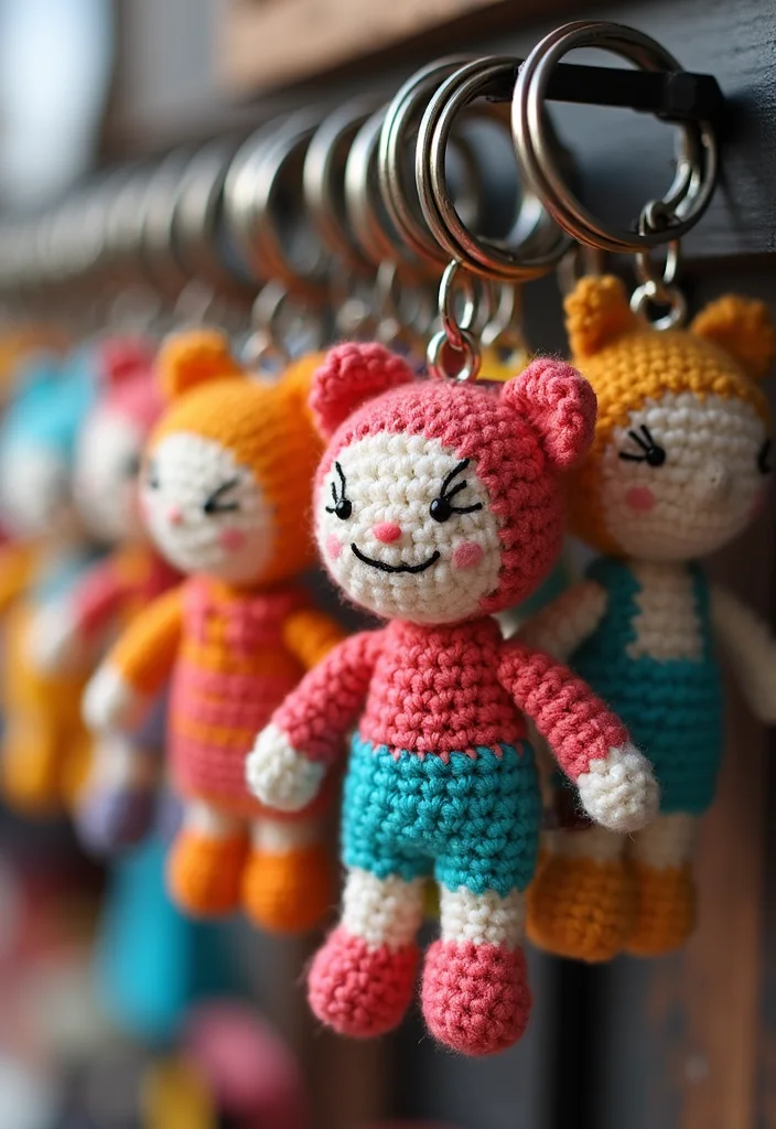 Complete Guide to Crochet Dolls: 22 Fun Visual Inspirations - 10. Doll Keychains