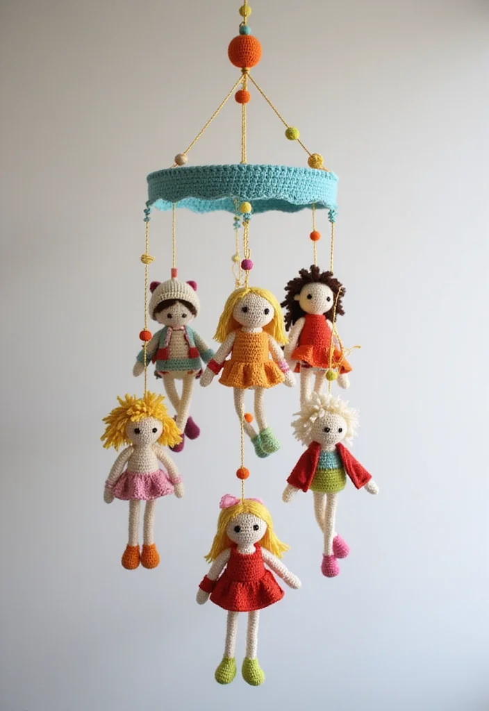 Complete Guide to Crochet Dolls: 22 Fun Visual Inspirations - 18. Doll Mobile