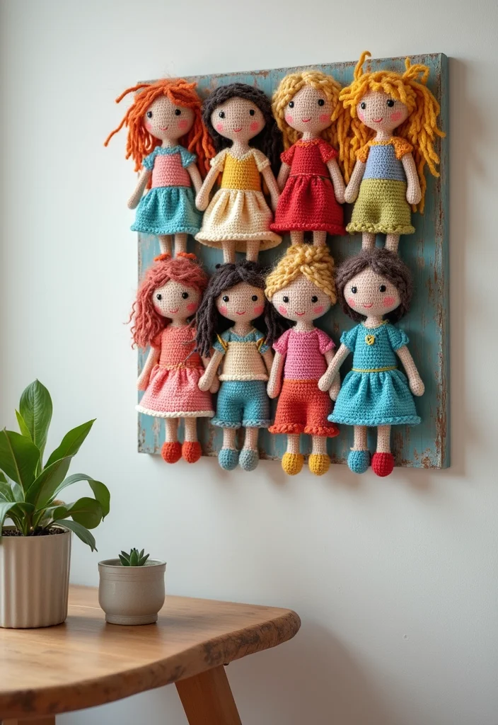 Complete Guide to Crochet Dolls: 22 Fun Visual Inspirations - 20. Doll Wall Art