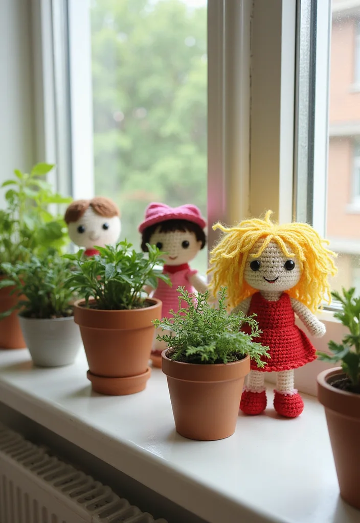Complete Guide to Crochet Dolls: 22 Fun Visual Inspirations - 21. Doll Planters