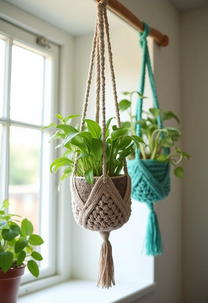 Complete Guide to Crochet Granny Square Pattern with 25 Classic Craft Inspirations - 12. Creative Plant Hangers