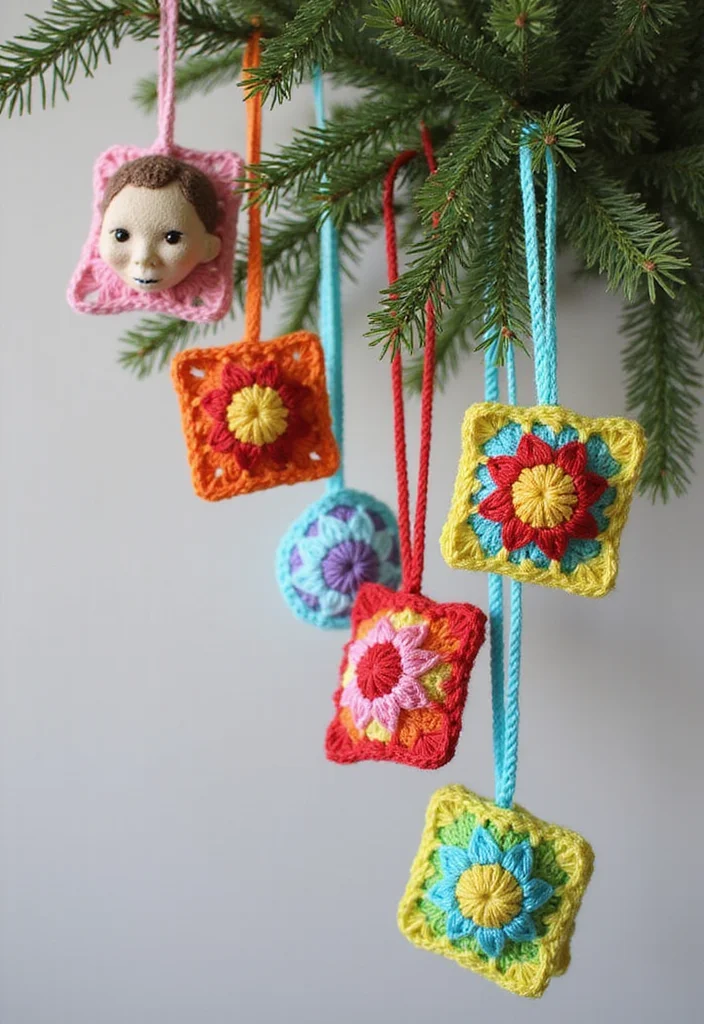 Complete Guide to Crochet Granny Square Pattern with 25 Classic Craft Inspirations - 16. Festive Ornaments
